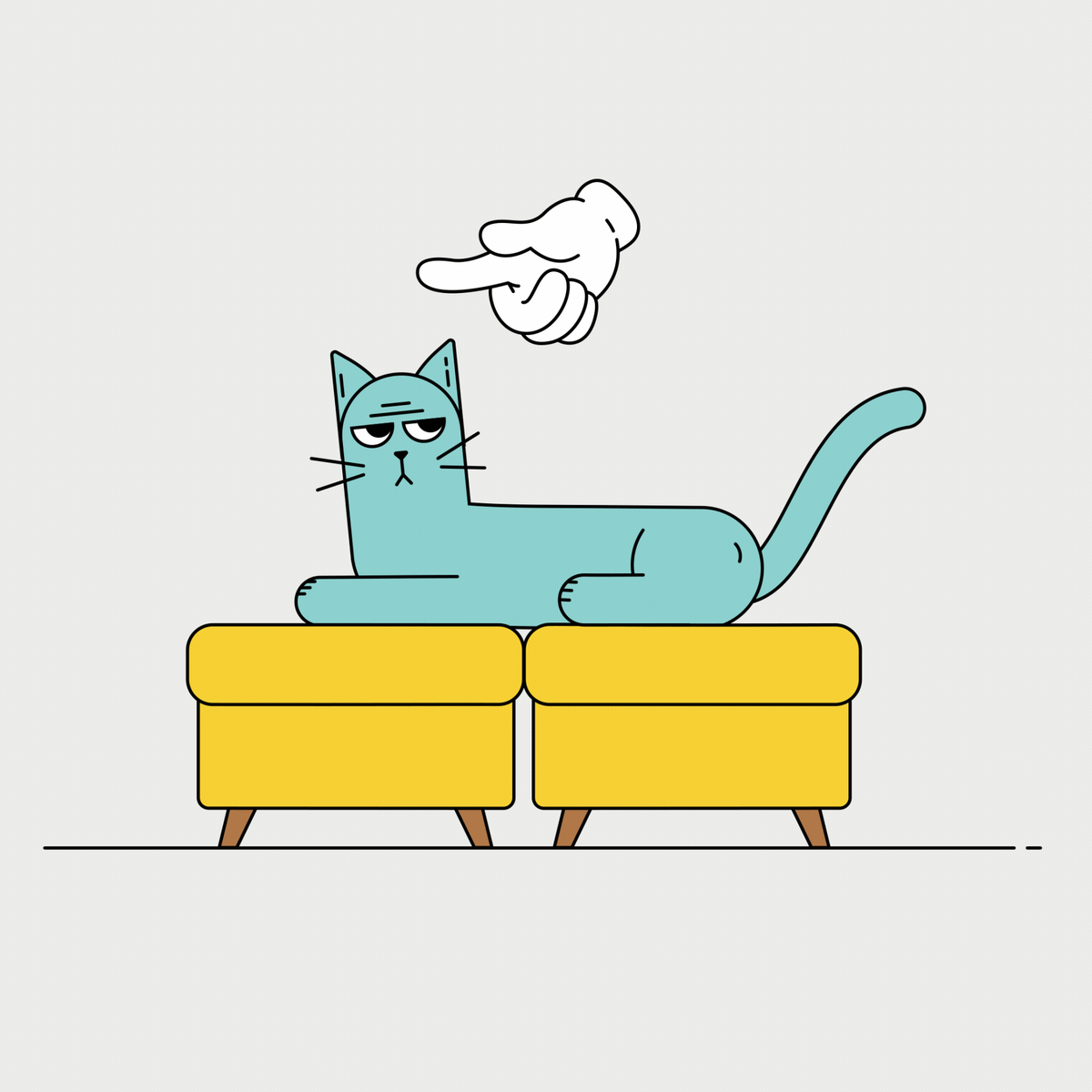 Curious cat tangled in trouble